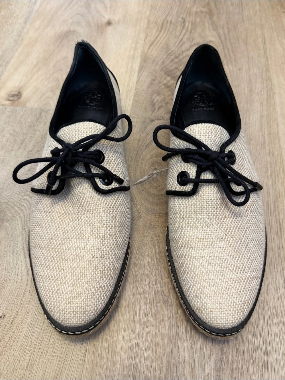 Tory Burch Fawn Canvas Oxford Espadrilles
